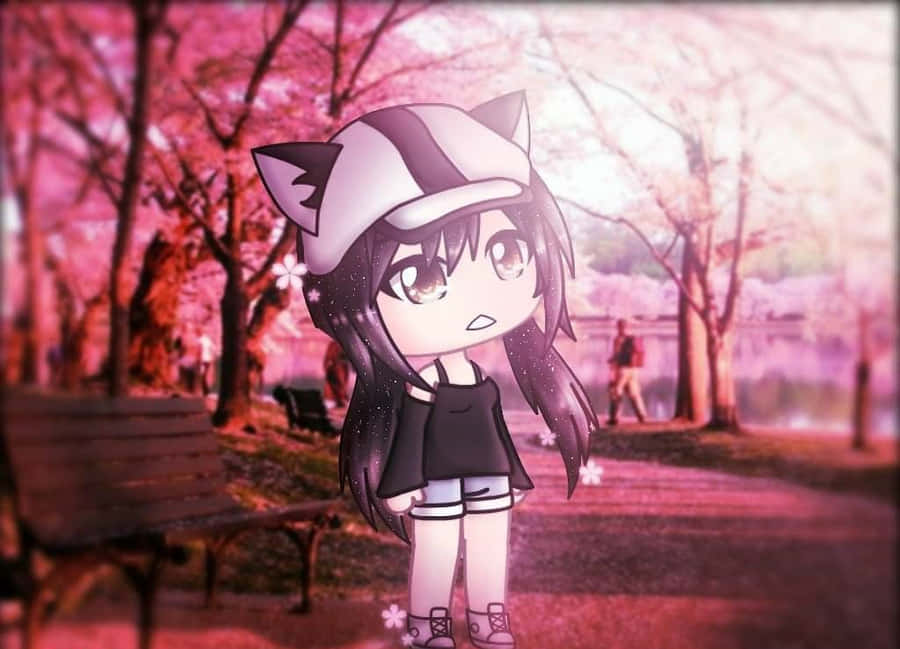 Gacha Girl In The Park Wallpaper