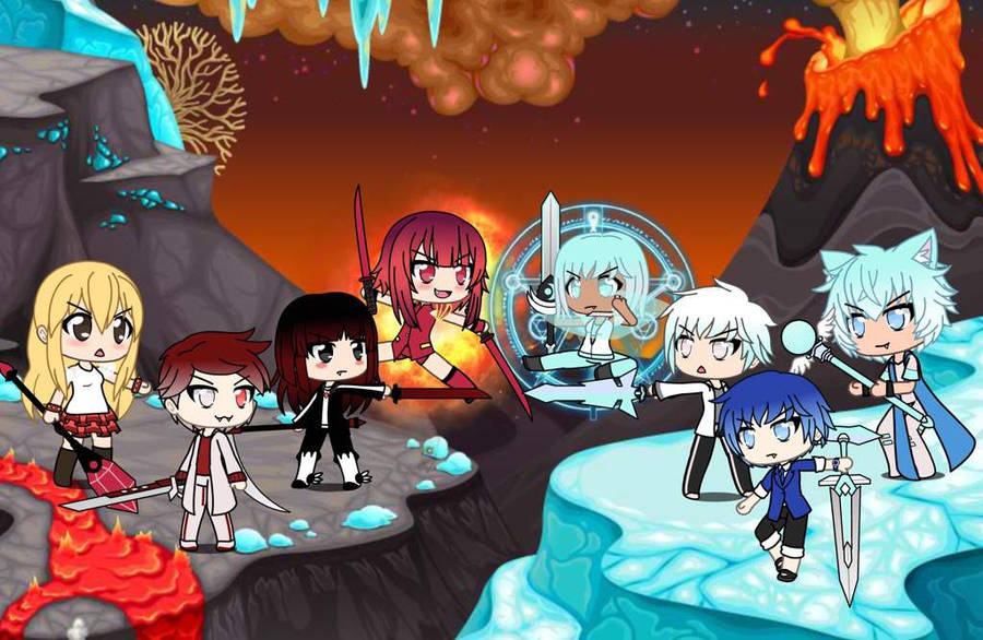 Gacha Life Fire Vs Ice Wallpaper