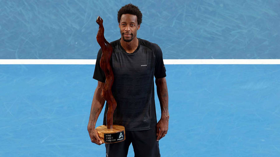 Gael Monfils With Trophy Wallpaper