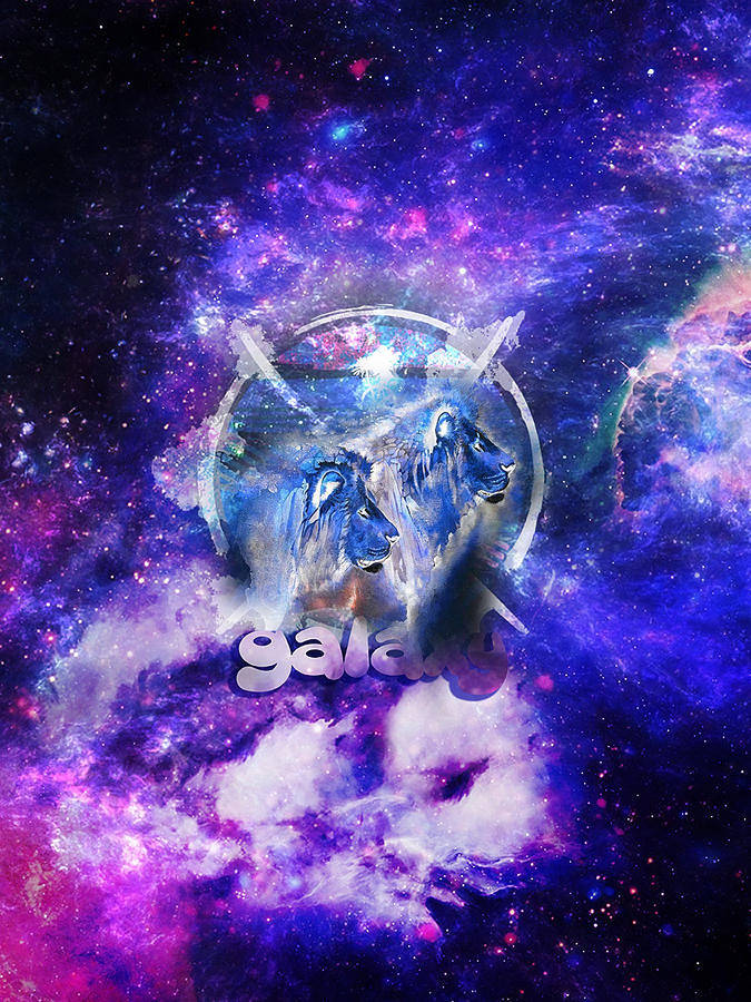 Galaxy Lion Graphic Wallpaper