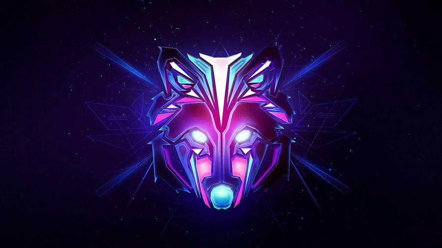 Galaxy Wolf Geometric Artwork Wallpaper