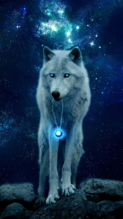 Galaxy Wolves Desktop Lock Screen Wallpaper