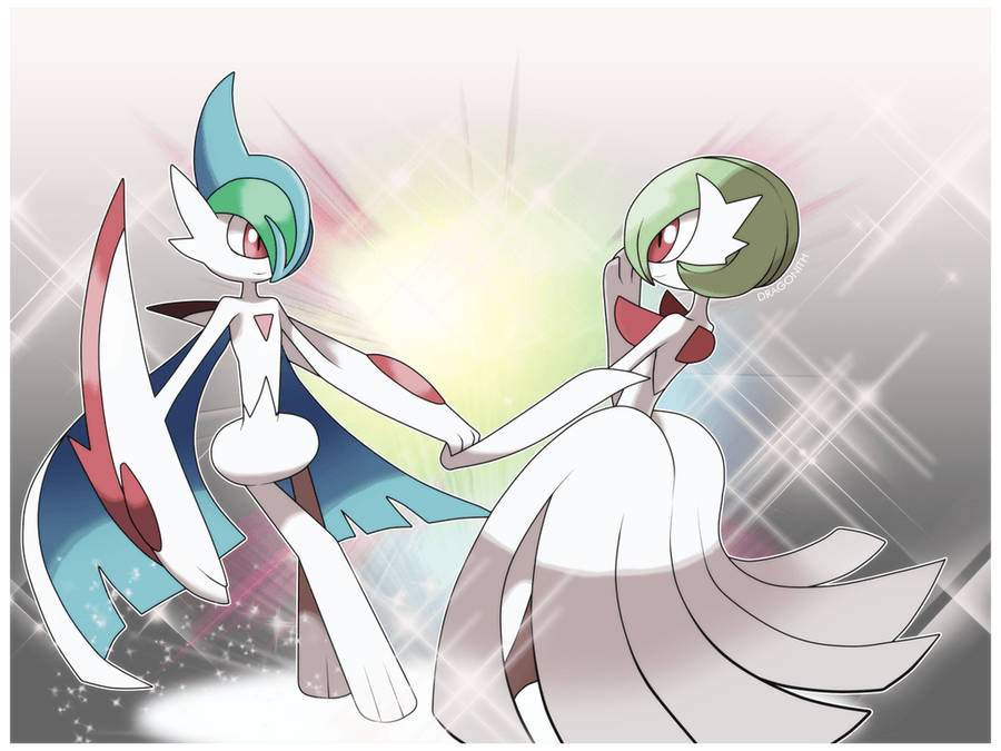 Gallade And Gardevoir Dancing Wallpaper