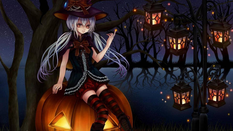 Gambar Anime With Girl On Pumpkin Wallpaper