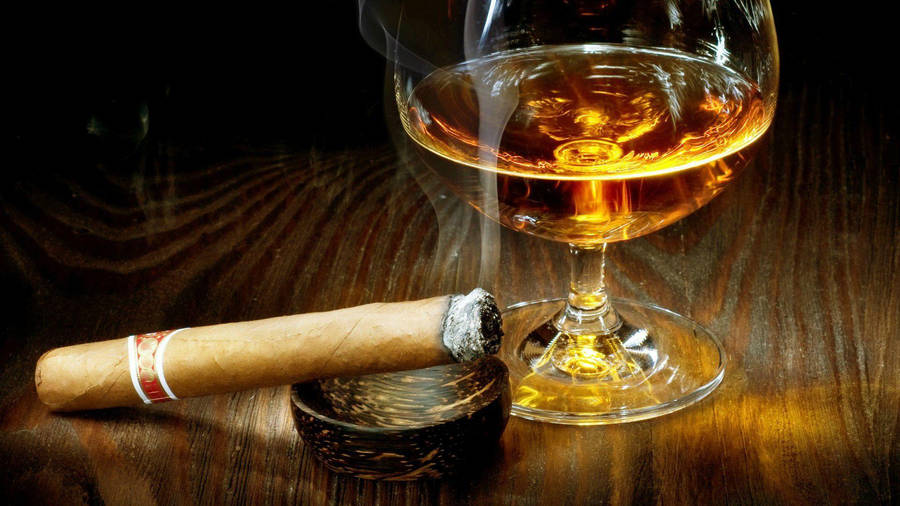 Gambar Cigar And Wine Wallpaper