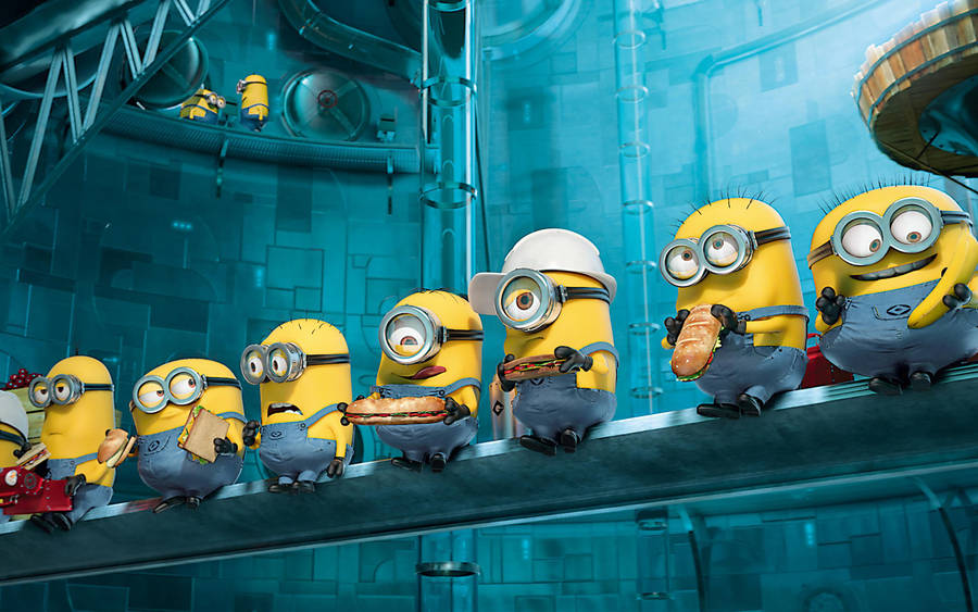 Gambar Minions On Steel Beam Wallpaper