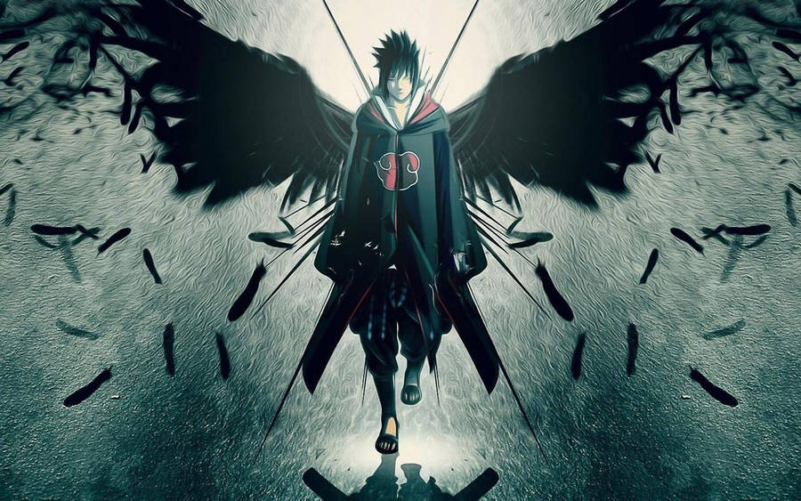 Gambar Sasuke With Crow Feathers Wallpaper