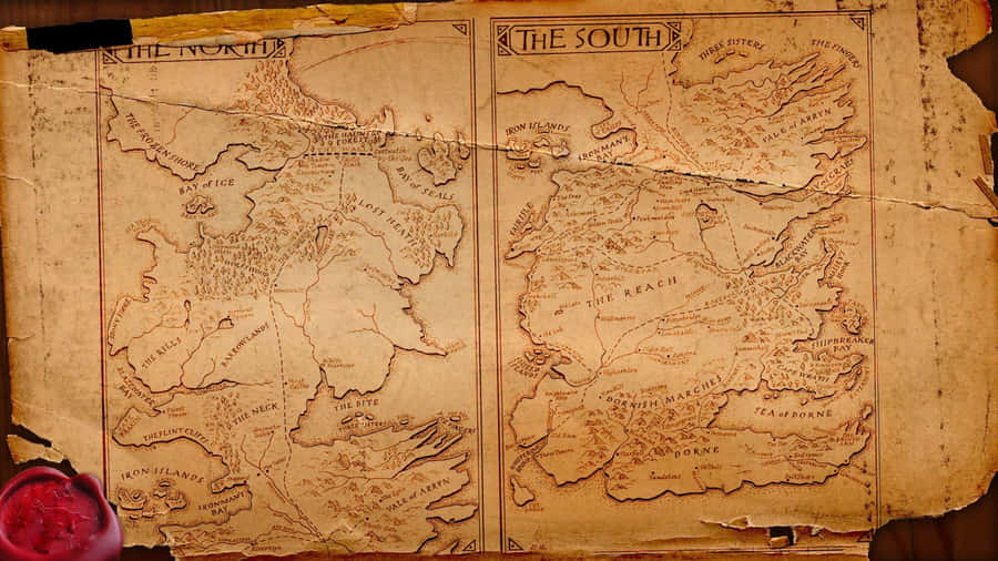 Game Of Thrones Map North And South Wallpaper