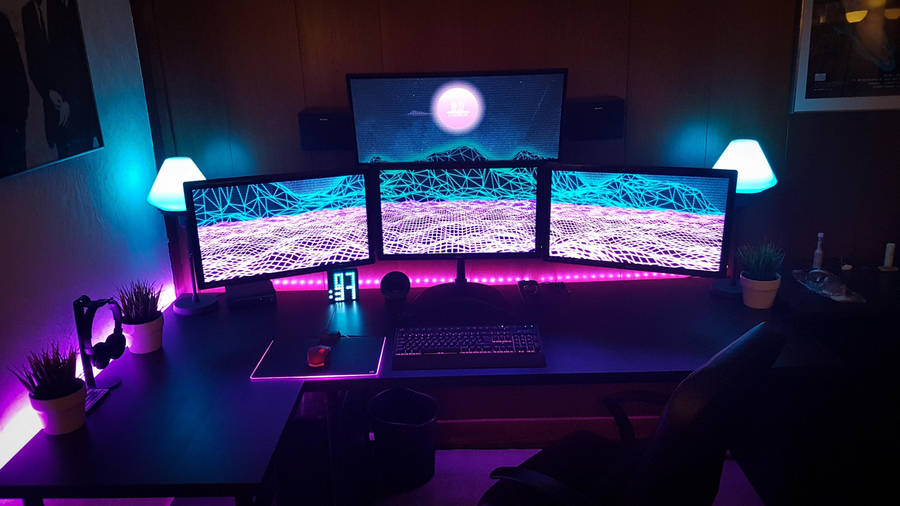 Gaming Room Led Lights Wallpaper