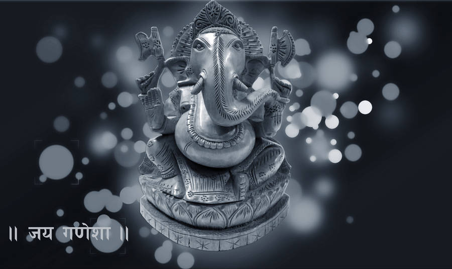 Ganesh Black And White Bokeh Wallpaper