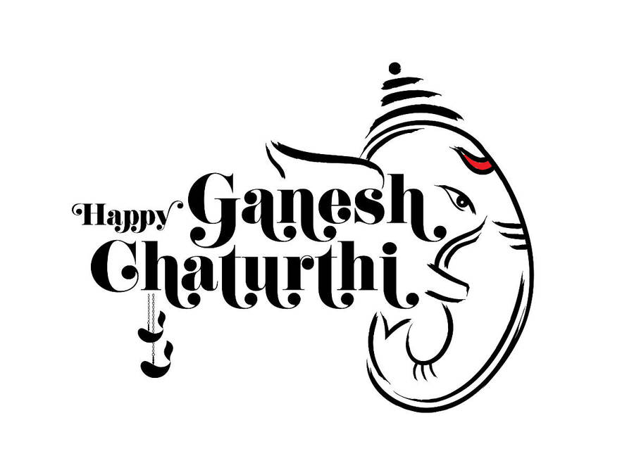 Ganesh Black And White Religious Festival Wallpaper