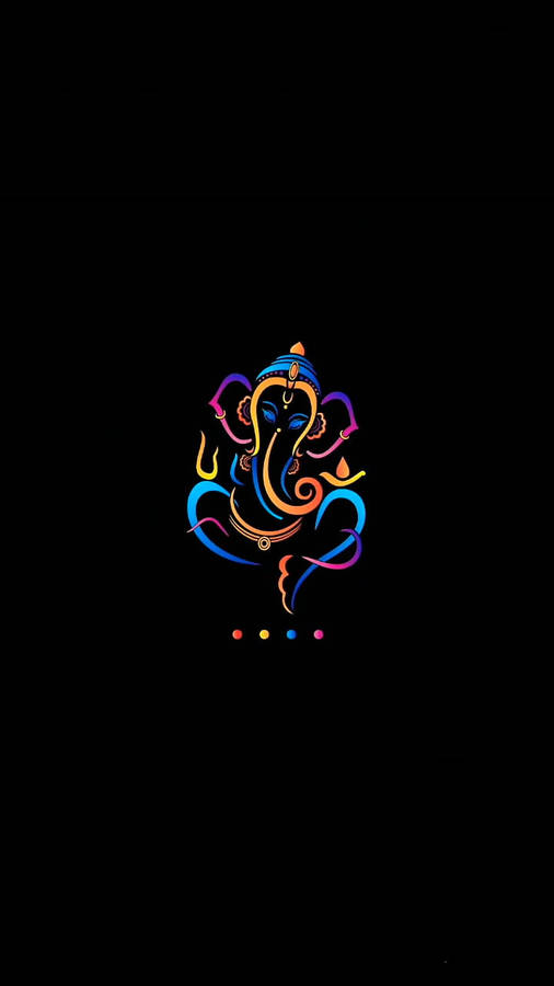 Ganesh Colorful Sanskrit Iphone Wallpaper