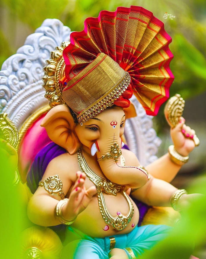 Ganesh Forest Statue Iphone Wallpaper