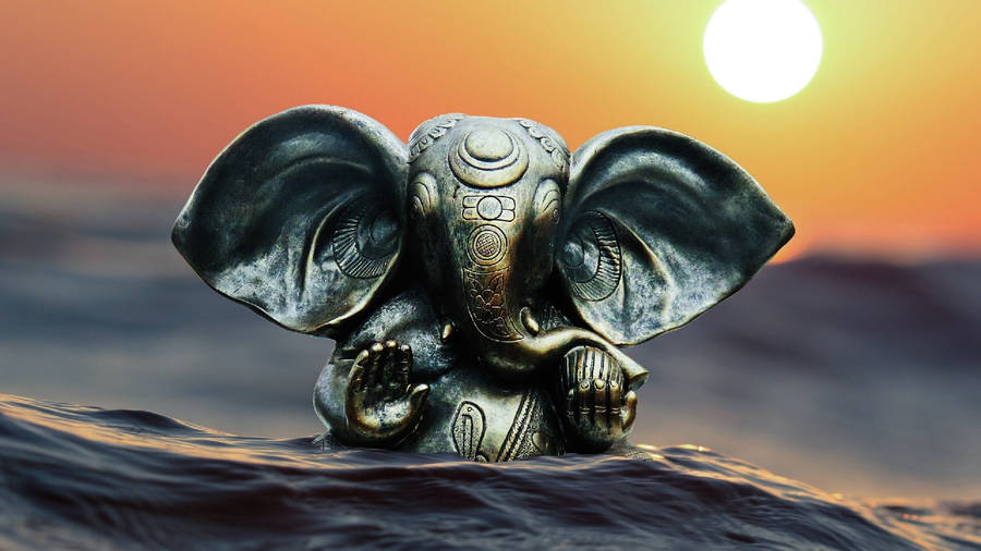 Ganesh Full Hd In Water Wallpaper