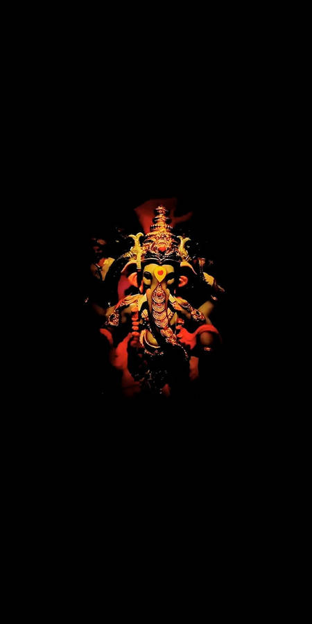 Ganesh Red Robes Iphone Wallpaper