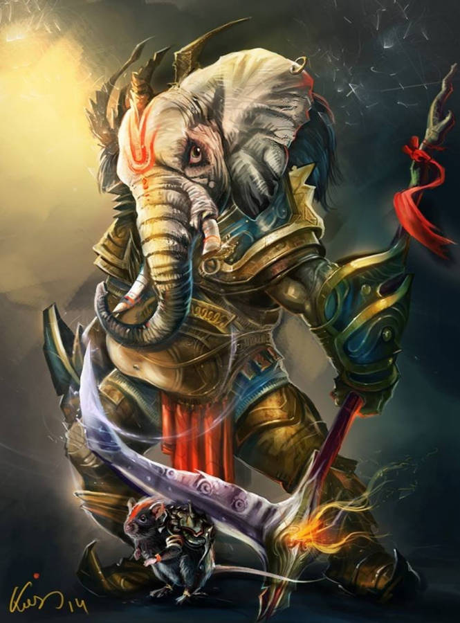 Ganesh Warrior Armor Iphone Wallpaper