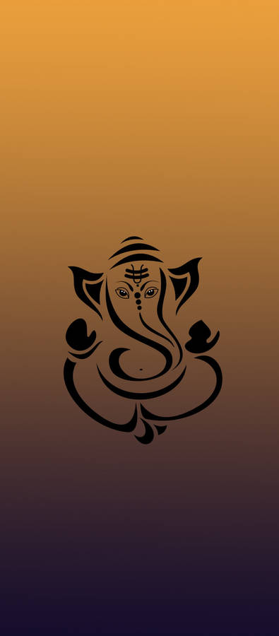 Ganesh Yellow Black Ombre Iphone Wallpaper