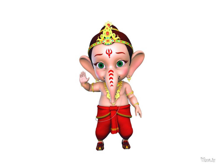 Ganesha Cute Cartoon Style Wallpaper