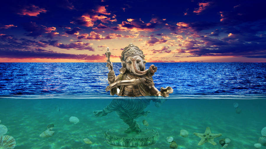 Ganesha In Water Wallpaper