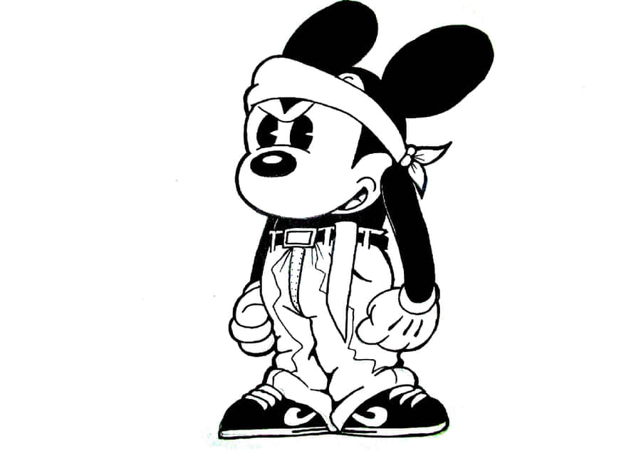 Gangster Mickey Mouse Artwork Wallpaper