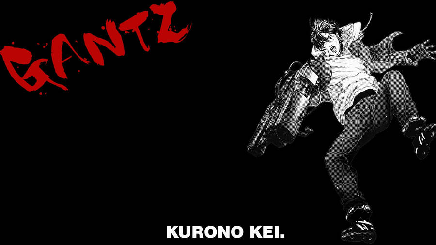 Gantz Kurono Kei Grayscale Wallpaper