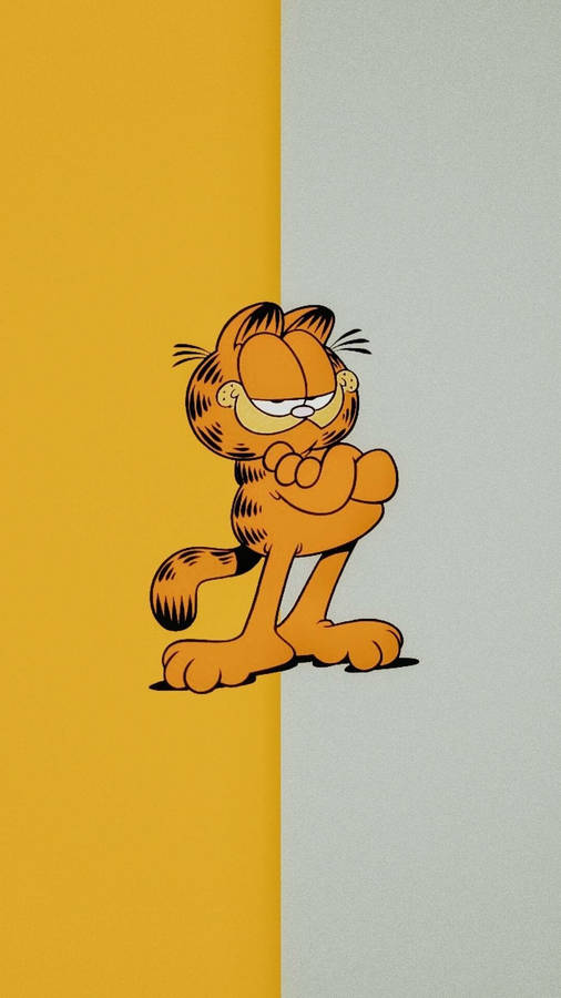 Garfield In Two-tone Background Wallpaper