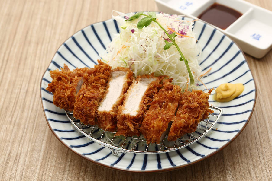 Garnished Tonkatsu With Vegetable Slaw Wallpaper