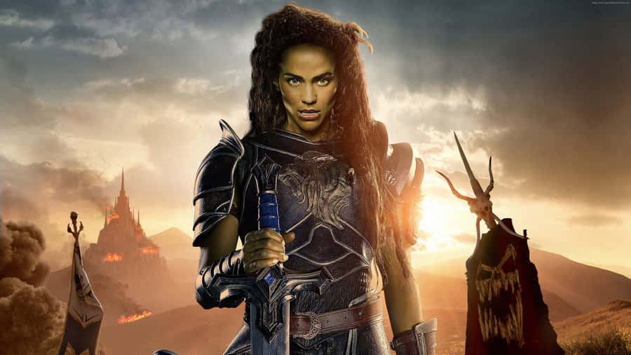 Garona Holding Sword Warcraft 2 Wallpaper