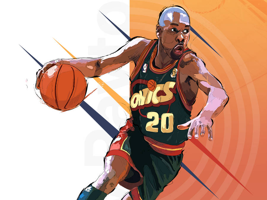 Gary Payton Sr. Digital Artwork Wallpaper