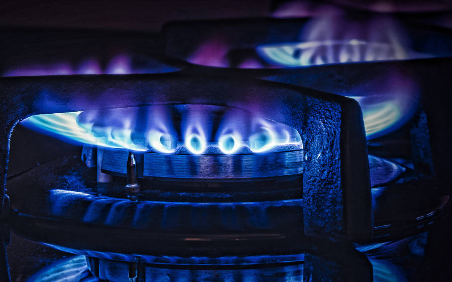 Gas Hob Blue Flame Wallpaper