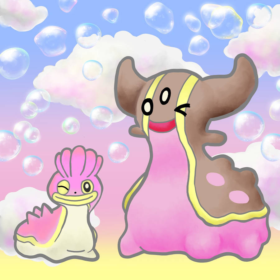 Gastrodon And Shellos Winking Wallpaper