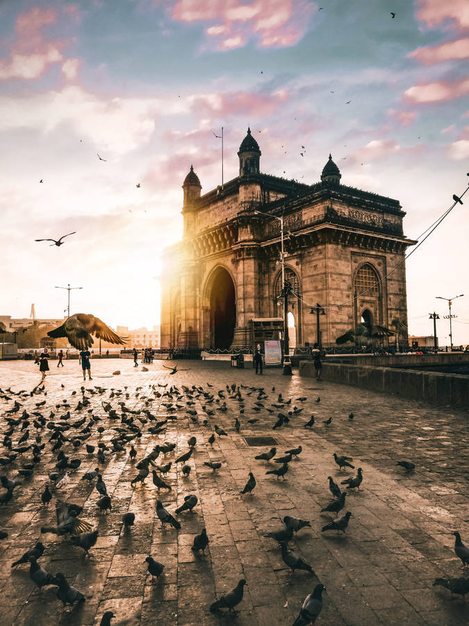 Gateway Of Mumbai Sunset Wallpaper