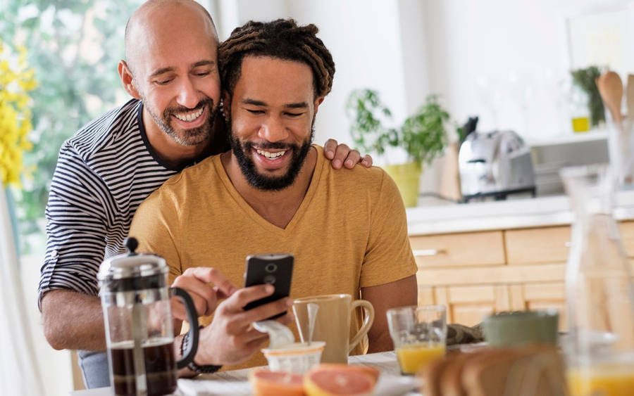 Gay Men At Breakfast Wallpaper