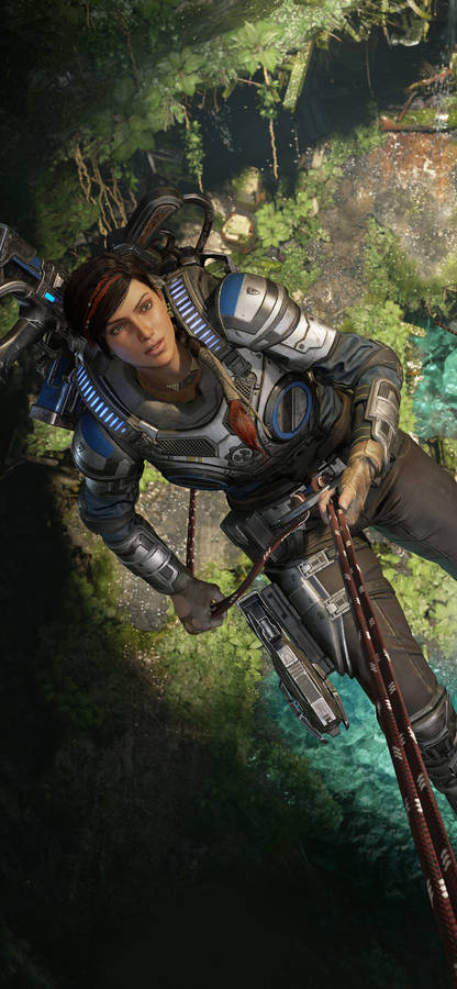 Gears 5 Phone Hanging Kait Diaz Wallpaper