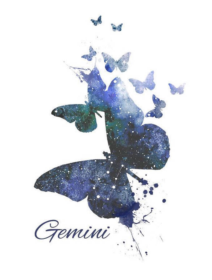 Gemini Zodiac Butterflies Wallpaper