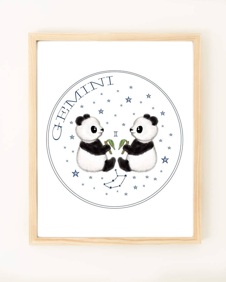 Gemini Zodiac Panda Twins Wallpaper