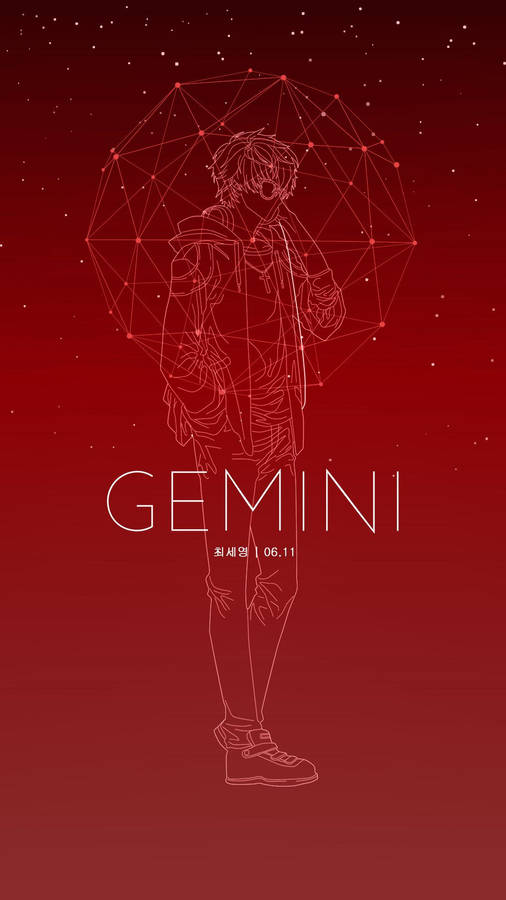 Gemini Zodiac Red Poster Wallpaper