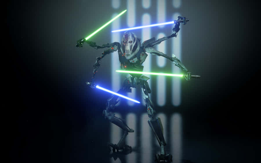 General Grievous Green And Blue Wallpaper