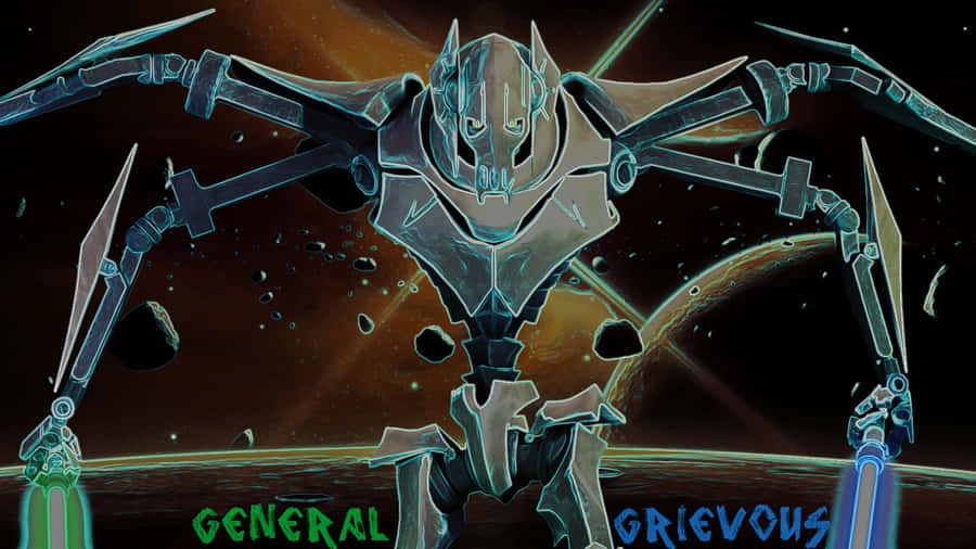 General Grievous Stands Ready To Lead The Army Of The Separatists Wallpaper