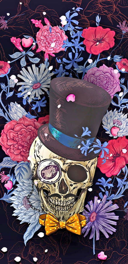 Gentleman Skull For Day Of The Dead Wallpaper