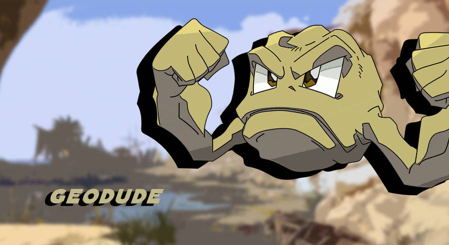 Geodude 2d Pokemon With Shadow Wallpaper