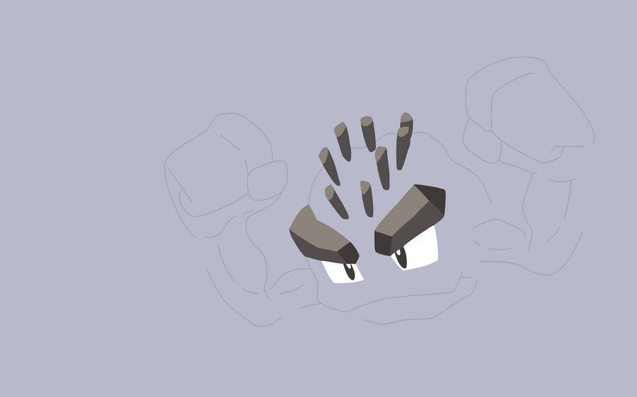 Geodude Blending Into Gray Background Wallpaper