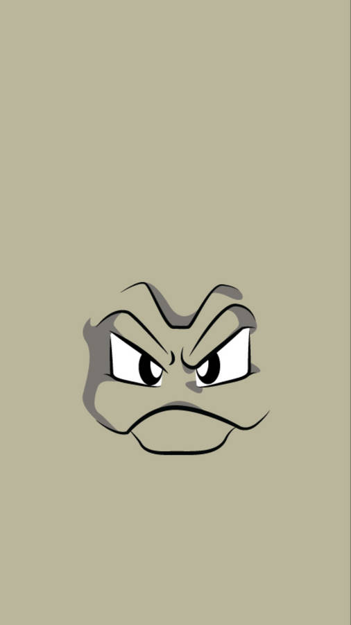 Geodude Face On Gray Background Wallpaper