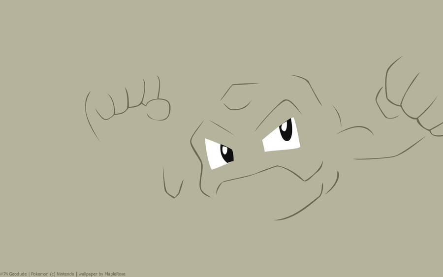 Geodude Outline On Gray Background Wallpaper