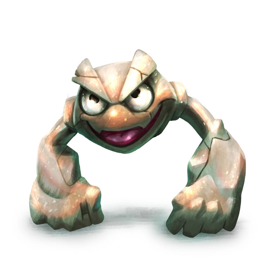 Geodude Standing Using Its Hands Wallpaper