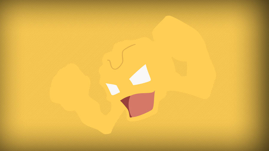 Geodude Yellow Minimalist Outline Wallpaper