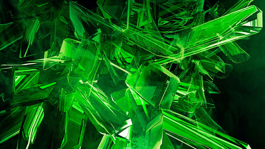 Geometric 3d Shapes In Green And Blue Wallpaper