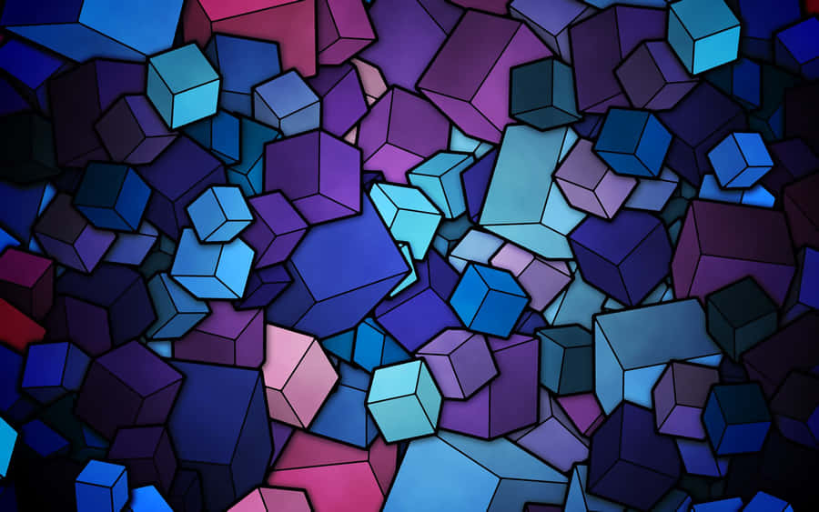 Geometric Bands Of Colorful Shades Of Blue Wallpaper