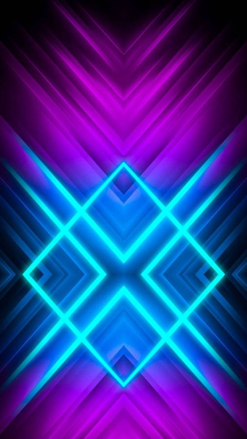Geometric Diamond Neon Phone Wallpaper