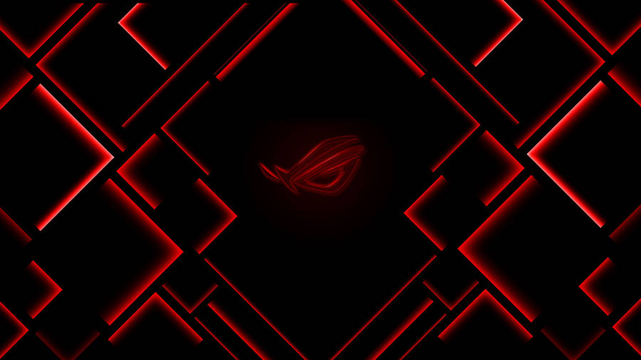 Geometric Rog Logo Black And Red Gaming Wallpaper